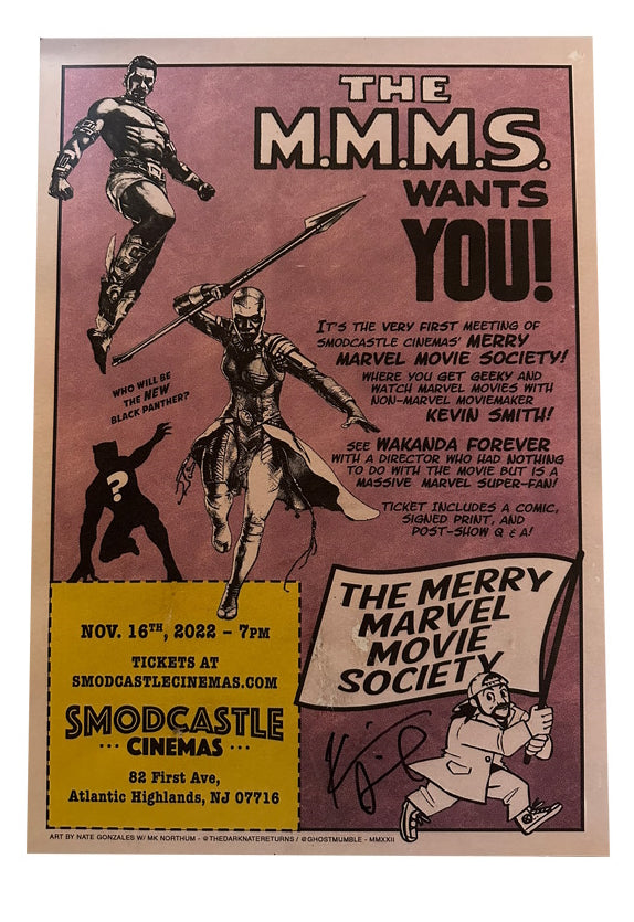 Merry Marvel Movie Society Wakanda Forever Signed Print 11x17